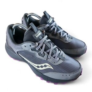Saucony Aura TR Shoes Womens 9.5 Gray Purple Trail Running S10862-201 *Worn Once